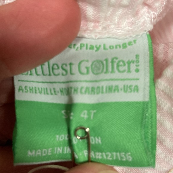 NWT the littlest golfer pink white striped seersucker knickers 4t - Picture 7 of 10